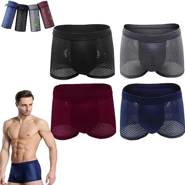 [8-Pairs] OPENX Mesh Fashion ComfortSoft Moisture-Wicking Underwear Super Cool Non-Marking Sportsmesh Breathable Boxer