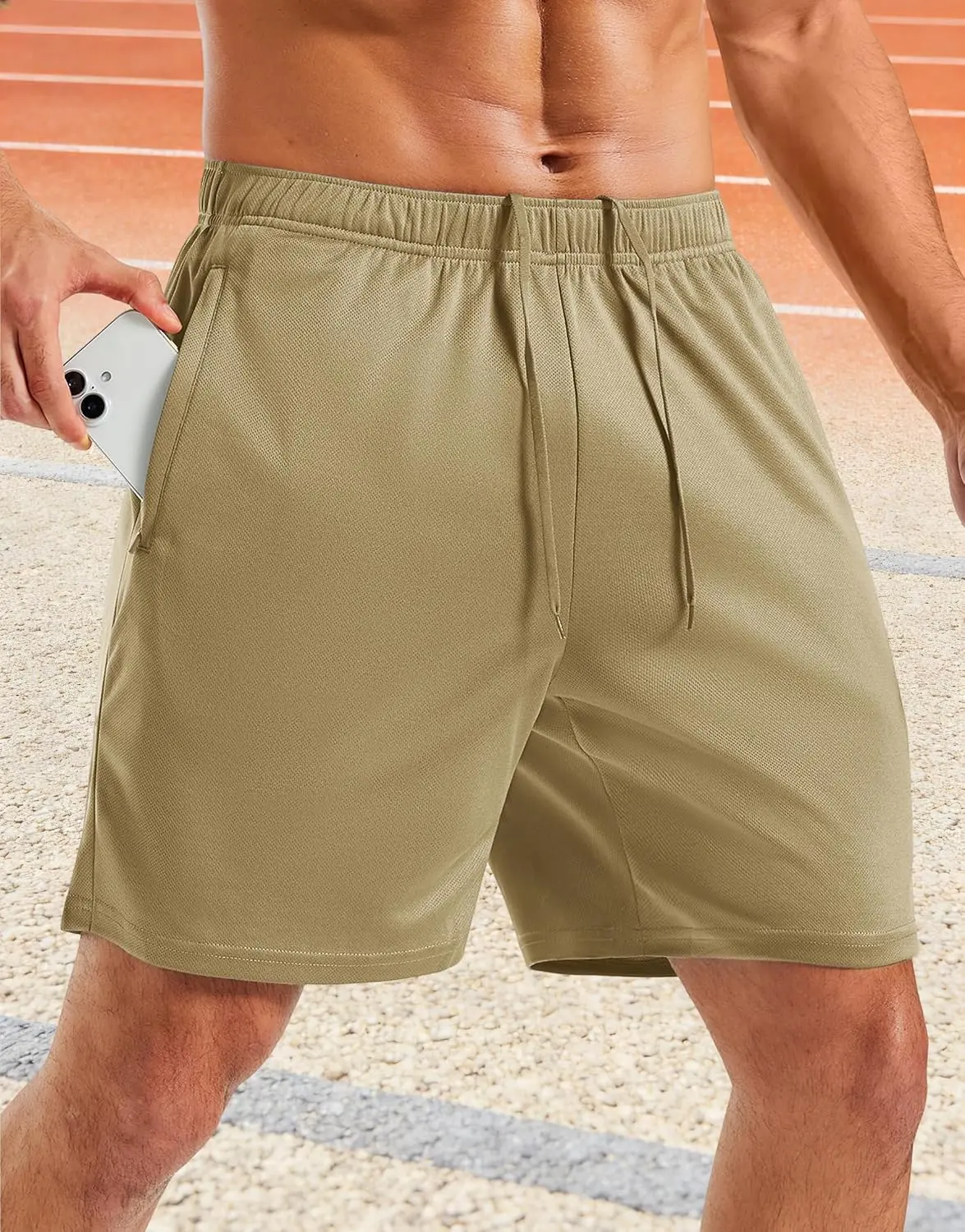 Men's 7 Inch Mesh Shorts Athletic Quick Dry Running Shorts Lightweight Gym Shorts with Pockets