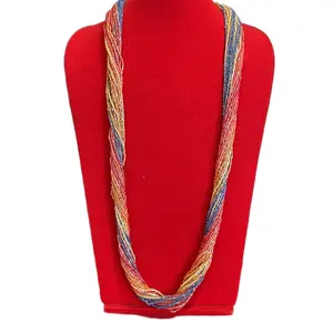 Traditional Nepali Multicolor Potey Folk Necklace, Fashion Costume Jewelry Accessory, Folk Necklaces