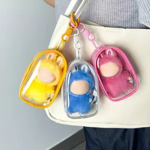 Labubu Doll Accessories Set, Transparent Display Bag & Round Hook, Multi-Color Options, Dustproof Thick Material, Perfect Gift