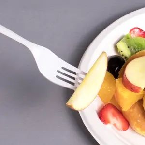 [1,000 ct] PP Plastic Medium Weight Forks, White