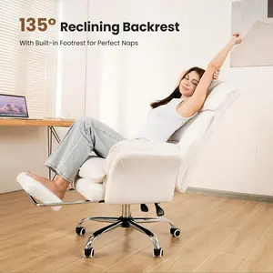 【New Year Sale】 Big and Tall Home Office Chair, Flip Armrests for Pets & Cross Legged Sitting, Executive Ergonomic Computer Gaming Chair with Foot Rest, Premium Tech Fabric Wide Seat Reclining Desk Chair