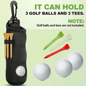 A golf club bag with a keychain, capable of holding 3 balls and 3 clubheads. A chloroprene storage bag with a portable waist-mounted design (does not include golf equipment). Available in multiple colors, suitable for both men and women. Golf accessories.