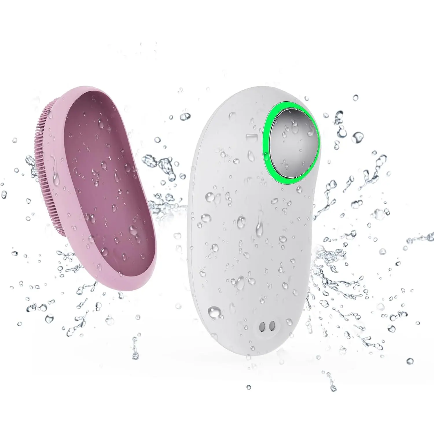 Facial Cleaning Brush - Pink Silicone Rechargeable Scrubber with 3 Light Modes for Deep Exfoliation & Blackhead Removal for Men & Women highfrequencywand