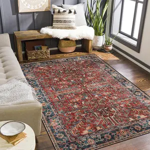 Vintage Persian Pattern Rug, 1 Count Non-slip Soft Plush Floor Mat, Rectangle Area Rug for Living Room Bedroom Home Decor, Boho Persian Rug