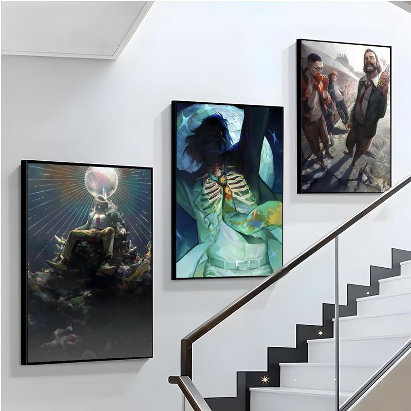 Ad Astra D-Disco Elysium Poster HD Waterproof Self-Adhesive Art Vibrant Wall Print for Living Room Bedroom Bar Parlor Home Decor Gift Fade-Resistant Easy-Apply Durable Dly Artwork