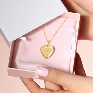 Gold Custom Heart Locket Necklace