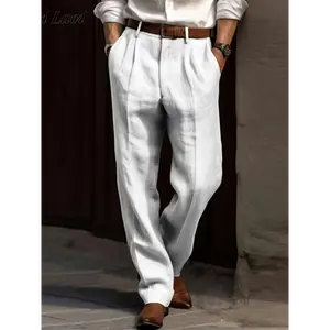 Men's Business Casual Black Pants - Slim Fit Pleated Mid-Waist Trousers |                           Straight Leg with Pockets |                           Office & Smart Casual Wear