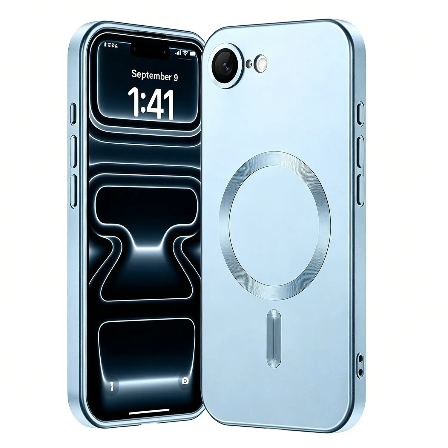 Magnetic Blue phone case Cover for iPhone 7 8Plus SE2 SE3 new style shockproof soft case Compatible with wireless charging