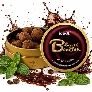 ice-X VC Coffee Mint Throat Soothing Candy - Rich in Vitamin C, Energy Boosting Fresh breath- Perfect for Office, Road Trips, Workouts hard cOvertime Work, Staying Up Late，andy individually wrapped| Gluten-free, Aspartame free（100g）