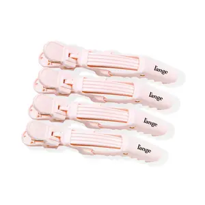 L'ANGE HAIR -  Alligator Hair Clips | Wide Teeth | Double-Hinged Design | For Sectioning & Securing Hair | Professional Styling Results | 4-Pack (Blush)