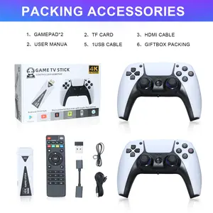 U10 Wireless Retro Game Console, Plug and Play Video Games Stick Built in Games, Classic Emulators, 4K Ultra HD Game Stick with 2.4G Wireless Controller 64G