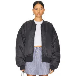 LIONESS Essential Bomber Jacket in Dark Slate
