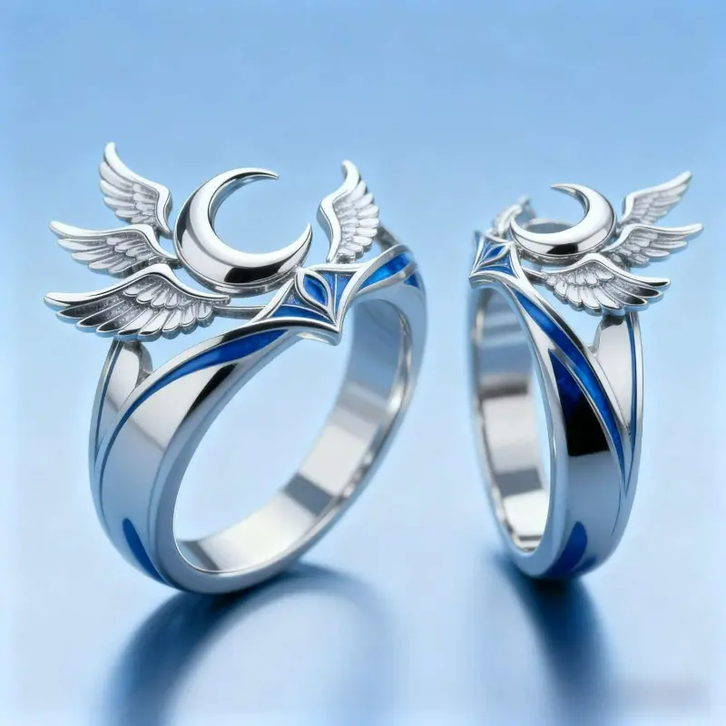 Colombina Knot Open Ring Moon Girl Impression Rings for Women Amulet Hypoallergenic Jewelry Cosplay Prop Jewelry Open Rings