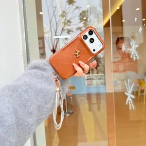 PU Leather Phone Case with Horse Design, Full Coverage, Diamond Chain Strap, Fits iPhone 17 Pro/16/15 Pro Max/14/13