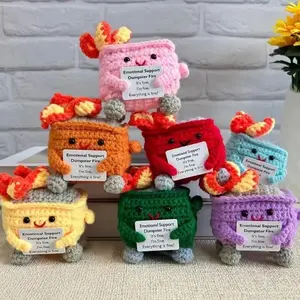 Unzip Plush Toy, Crochet Dumpster Fire Plush Toy, Office Bedroom Decorations, Can Be Used as Birthday or Holiday Gift, Provide Sentiment