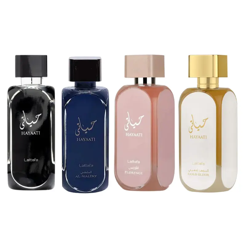 Lattafa Hayaati Collection Women's 4-Piece Perfume Gift Set - High Quality Aromatic Floral Sweet Citrus Musk Amber EDP Sprays, 3.4 fl oz Each, Self Care Products