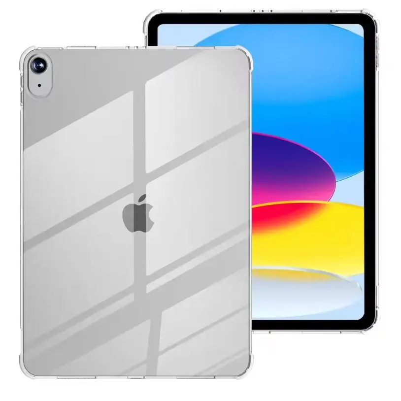 Transparent Tpu iPad Tablet Case, Full Coverage Airbag Shockproof Protective Durable Protection, Clear Silicone Soft Cover, Drop Proof Cover, Accessories for iPad Air 4-7, iPad 7-11, Father's Day Gift