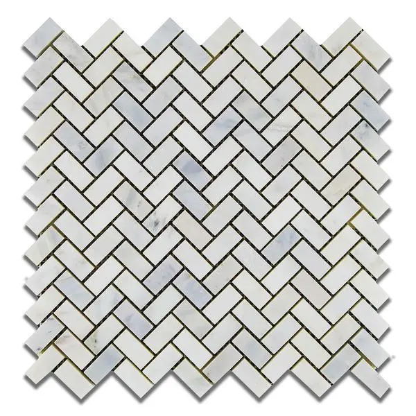 Calacatta Prestige (Asian Statuary) Mini Herringbone Polished/Honed Tile