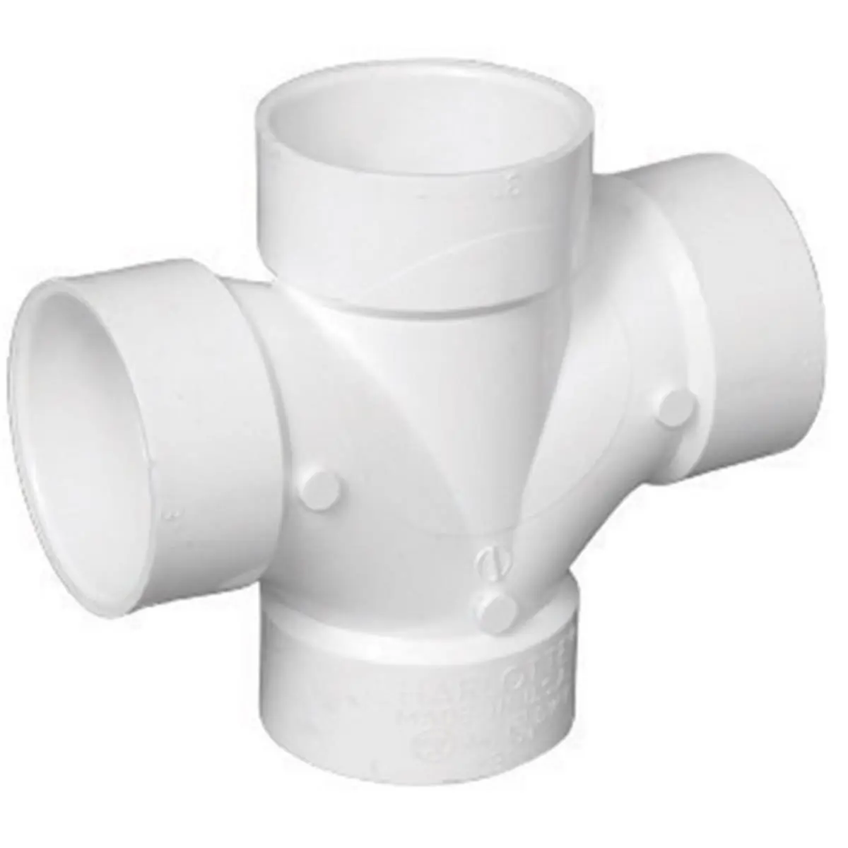 212 MAIN Schedule 40 PVC-DWV Double Sanitary Tee, 2 in., PVC Material (Charlotte Pipe & Foundry PVC004280800HA)