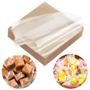 Candy Wrappers for Homemade Candy, 500 Square Sheets Natural Cellophane, 5"x5" Clear Caramel Wrappers for Chocolate Lollipop Candy Making Supplies