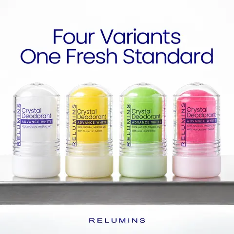 Relumins Crystal Deodorant Stick 60g – Mineral Salt Aluminum-Free Deodorant, Non-Staining Quick-Dry Underarm Care for Women & Men, Lightweight Daily Personal Care, Multiple Variants