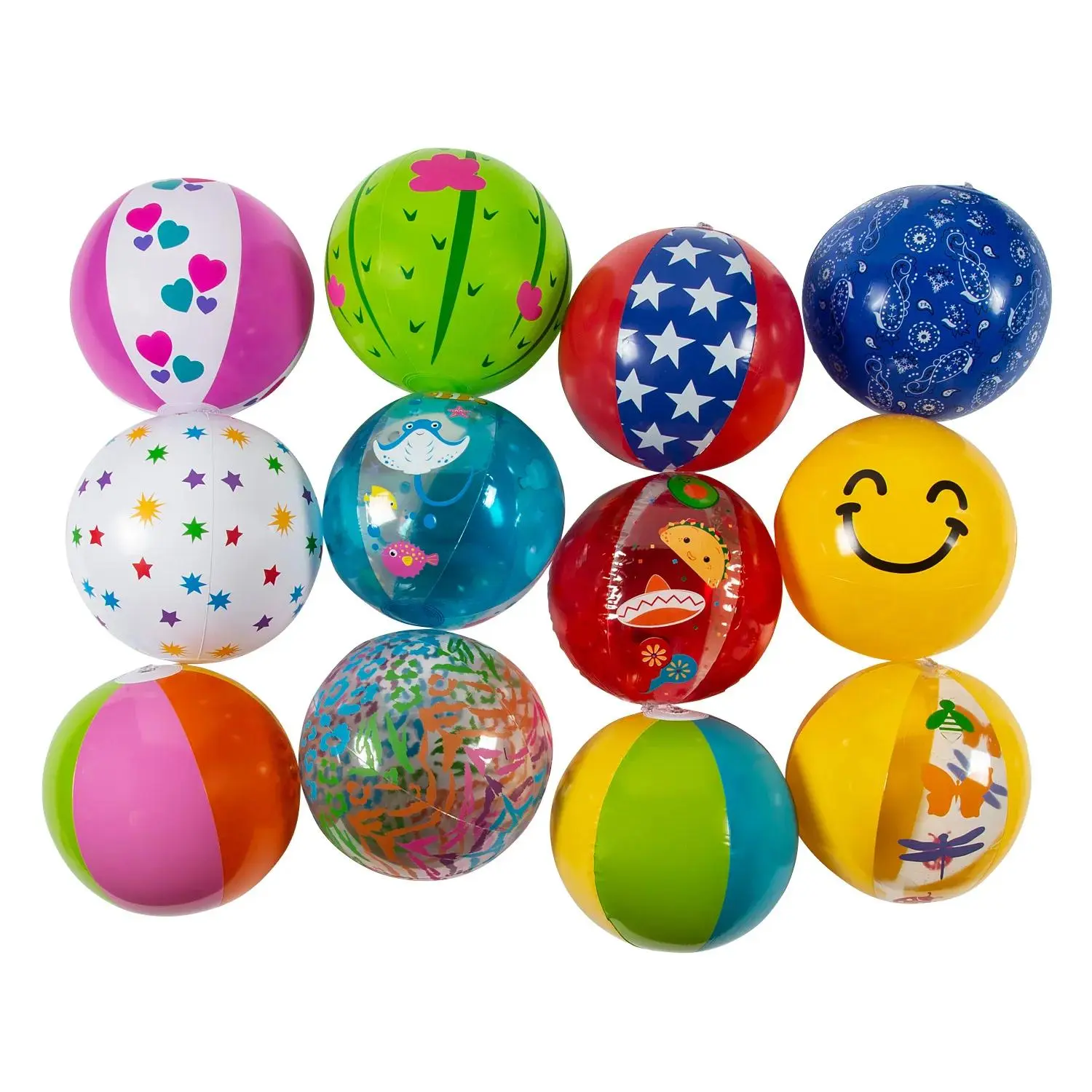 Inflatable 11" Medium Beach Ball Assortment - 25 Pc.