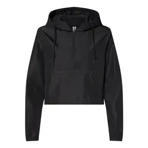 Independent Trading Co. Women�'s Lightweight Quarter-Zip Pullover Crop Windbreak
