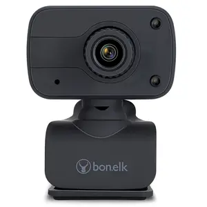 BonElk Clip-On 1080p USB Webcam with Auto Focus, LED Lighting for Windows, Mac, Android