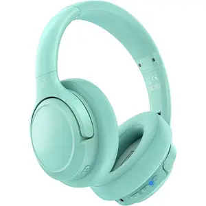 Bluetooth Wireless Headphones Over Ear,65H Playtime and 6 EQ Music Modes with Microphone,HiFi Stereo Foldable Lightweight Headset, Deep Bass for Home Office Cellphone PC Etc. (Green)