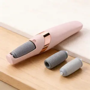 Electric foot care file set, rechargeable pedicure tool, with 1 replacement grinding head, suitable for professional home and salon use