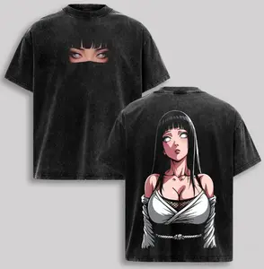 Hinata Hyuga Naruto Anime Double PrintedVintageWashed Tee Tanktop Unisex Anime MangaWashed CottonT- Gift For Anime Fan graphic 90s Toplemon demon sadetruck fit clothes gorlock destroyer shirt