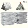 10-Pack Emergency Mylar Thermal Blankets, Silver Foil Space Blankets for Survival, First Aid, and Emergency Preparedness, Lightweight Gear, Outdoor Emergency Equipment