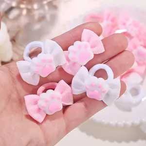 4-piece pet hair clip set, cute long-haired dog bow hair clips gentle on fur, suitable for regular grooming and party styling accessories, pet supplies.