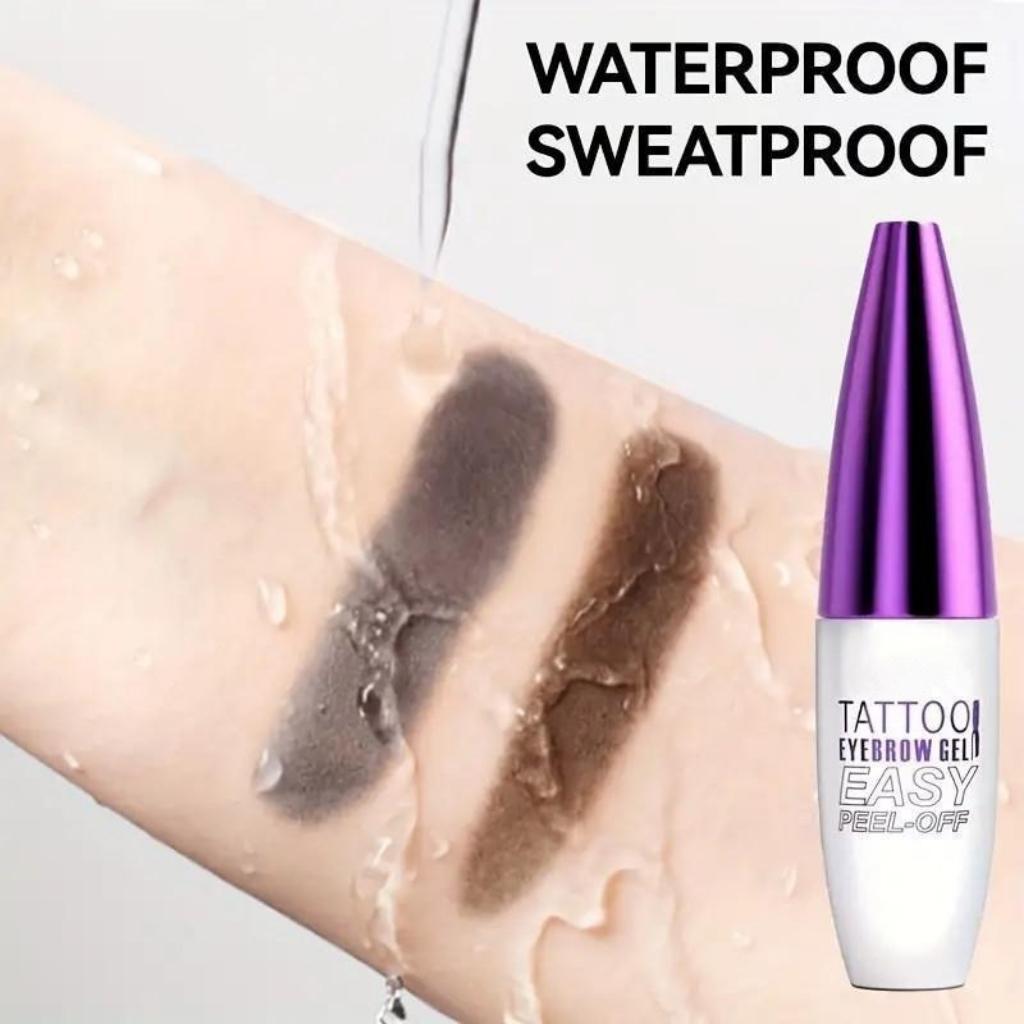 Peel Off Tattoo Brow Tint Gel,Waterproof & Sweatproof Tattoo Effect,All Skin Types,Longlasting Peel-Off Eye Brow Tint