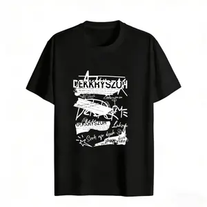 Casual Streetwear Style Women's T-Shirt Featuring Derkhy Szoh Graphic Design With Abstract Text And Art Elements Perfect For Daily Wear In Spring And Summer Ideal Gift For Fashion Lovers And Musi