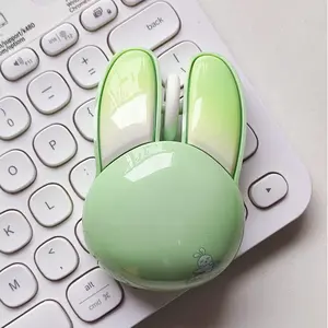 MOFii 1-Pack Green Rabbit Wireless Mouse, Cute Cartoon for Girls Office, Universal for Laptop & Desktop (Batteries Not Included)