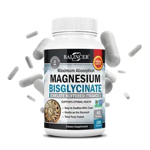 Balincer Premium Magnesium Bisglycinate - High Absorption Chelated Magnesium for Muscle, Bone & Calm Mood Support - 120 Mini Caps