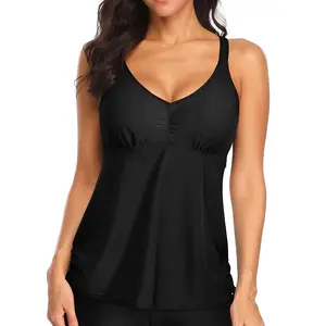 Tempt Me Women Tankini Top Only V Neck Swim Tops Tummy Control Bathing Suit Top No Bottom