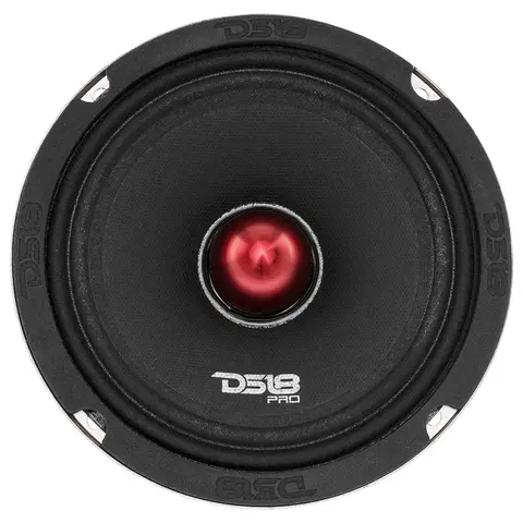 DS18 DS-PRO-X6.4BM PRO-X 6.5 inch Car Stereo Speaker for Car Sound System, 450W Punch, 4-Ohm Wired, Bullet Shape High Power Midrange for Audiophiles Wired Installation