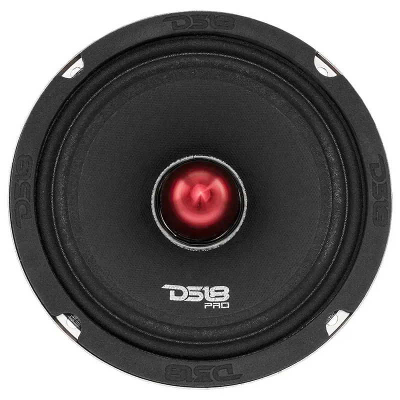 DS18 DS-PRO-X6.4BM PRO-X 6.5 inch Car Stereo Speaker for Car Sound System, 450W Punch, 4-Ohm Wired, Bullet Shape High Power Midrange for Audiophiles Wired Installation