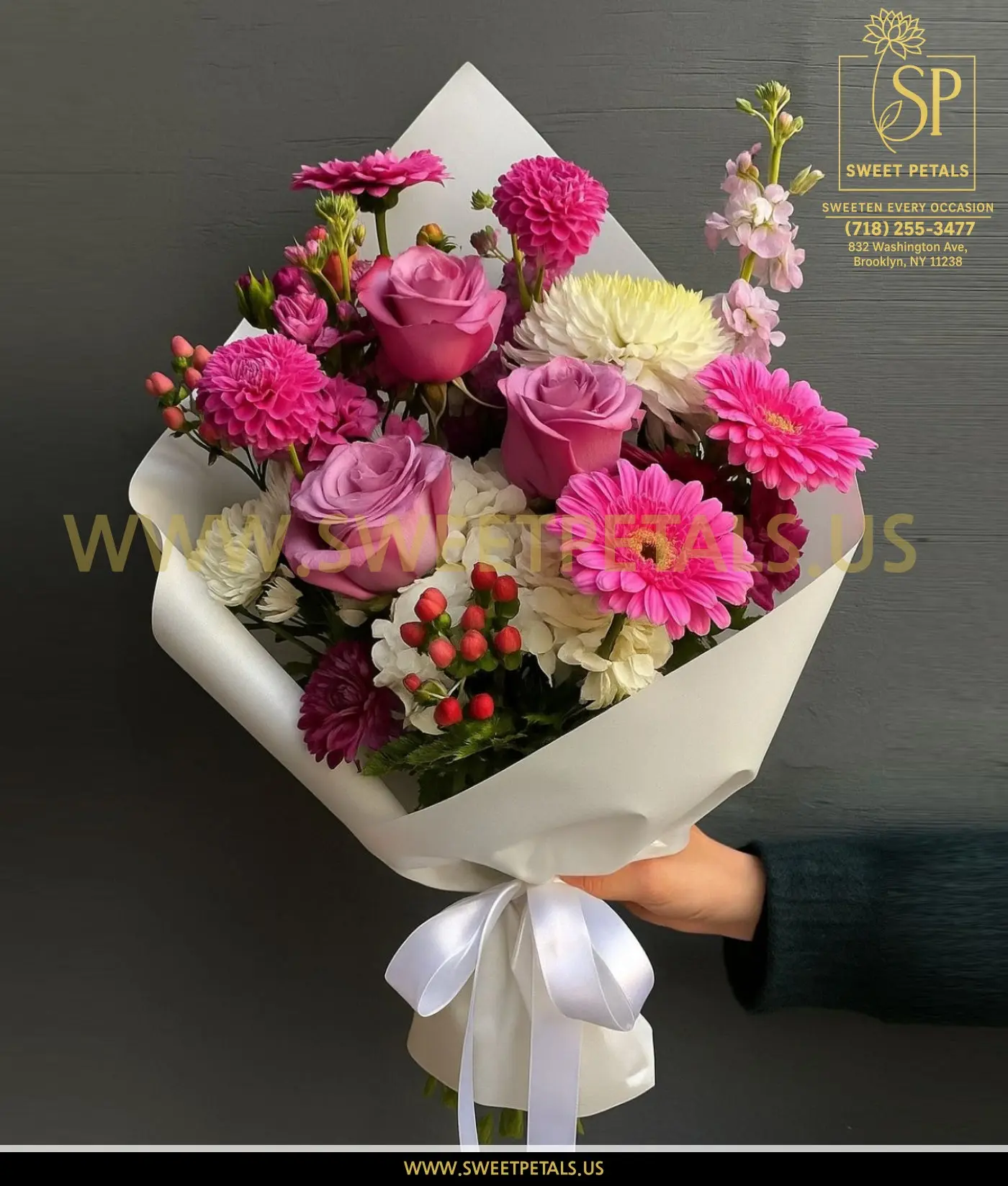 Enchanted Bloom Flower Bouquet – Multicolor Arrangement