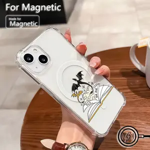 Dragon Fourth Wing Pattern Phone Case Compatible with for iPhone 17 E Air Pro ProMax iPhone16 15 14 Plus 13 12 11 X XS XR, Featuring Four-Corner Drop Protection, Transparent, Magnetic, And Soft TPU Back