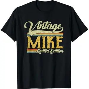 Vintage Mike Limited Edition T-Shirt for Men - Funny Personal Christmas Gift Idea - Lightweight Classic Fit Double-needle Sleeve and Bottom Hem