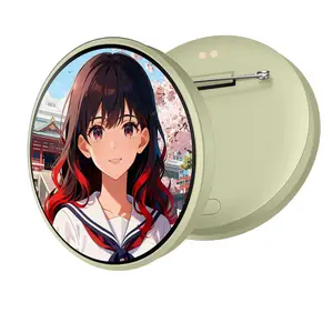 Digital Badge Pin with IPS Screen & Protective Case, Bluetooth Pixel Badge Electronic Smart Display, 1.70-inch 360x360 Resolution Photo, Video & GIF, Magnetic Smart Badge for Cosplay, Conventions and Events