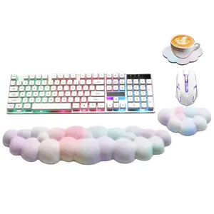 Cloud Wrist Rest Keyboard Ergonomic PU Leather Memory Foam for Computer Gaming Office