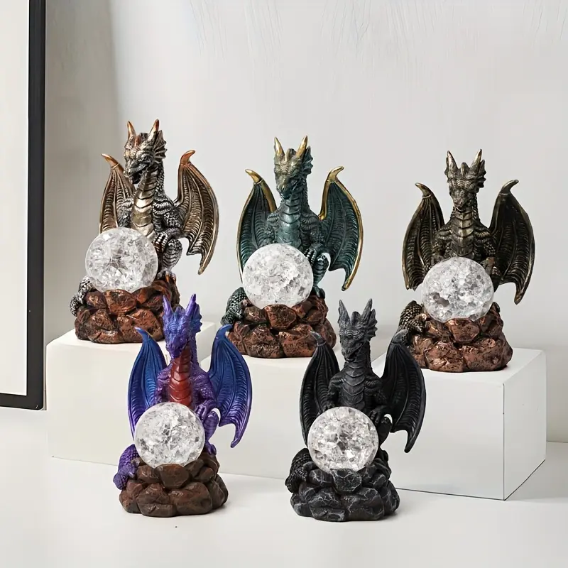 [1PC Standing Dragon Crystal Ball] 1PC Standing Dragon Base Crystal Ball Stand, Home Living Room Study Table Decoration Gifts, Car Decorations, Home Decorations, Party Decorations Ornaments