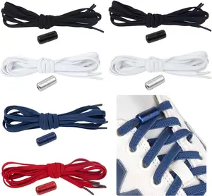 2-6 Pairs No Tie Elastic Shoe Laces, Universal Shoe Laces for  and Adults,Tieless Shoelaces with Metal Lock