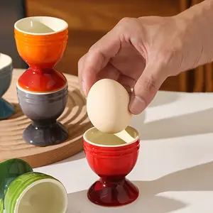 2/4pcs Ceramic Egg Cups, Porcelain Colorful Egg Cups, Stand Holder for Soft Boiled Eggs, Breakfast Cooking Kitchen Egg Serving Cup, Perfect for Home Breakfast