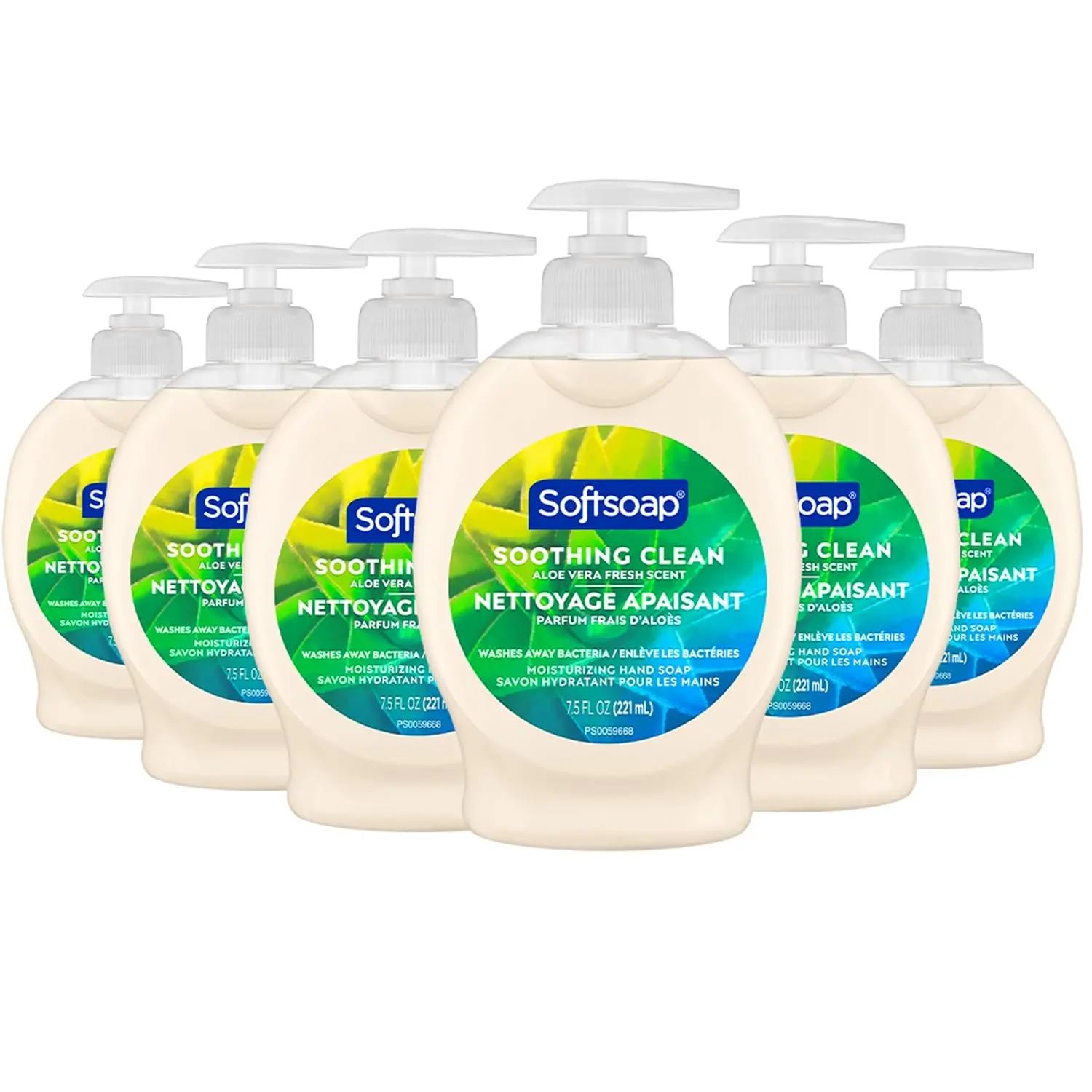 Moisturizing Liquid Hand Soap, Soothing Clean Aloe Vera - 7.5 Fl Oz (Pack of 6) | Paraben-Free, Phthalate-Free, Washes Away Germs, Bathroom Hand Soap, Kitchen Hand Soap, Daily Handwashing, Gentle on Hands